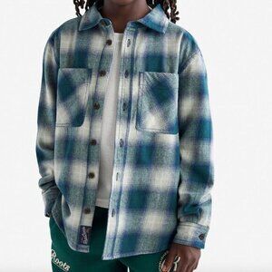 Roots Kids Relaxed Plaid Shirt Large 9-10 Years NWT